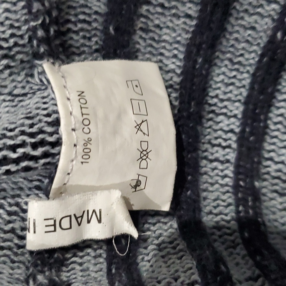 Soft Cotton 3/4 zip Navy/dark gray Ribbed Sweater size L - Picture 9 of 9